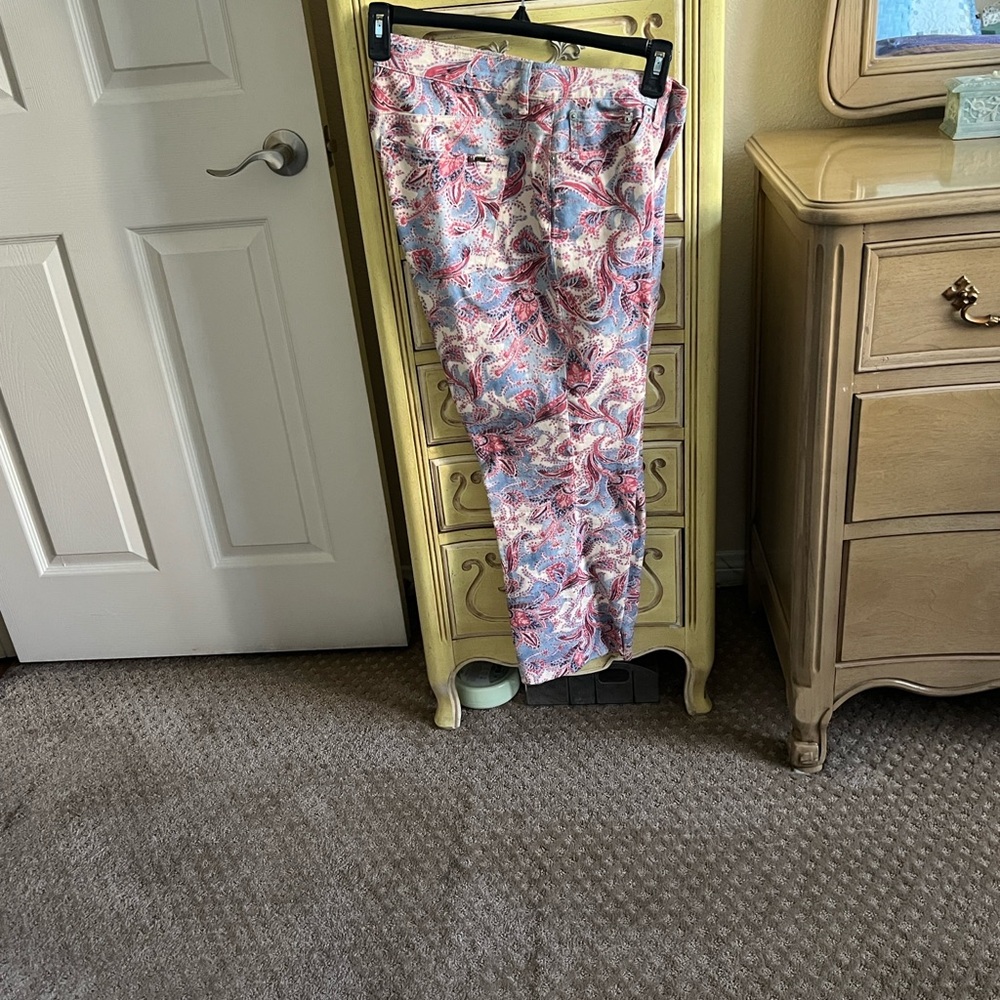 Ralph Lauren Red and Blue Paisley Capris